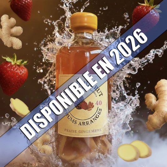 DISPONIBLE EN 2026 - Rhum arrangé fraise gingembre – un duo passionné entre douceur et caractère