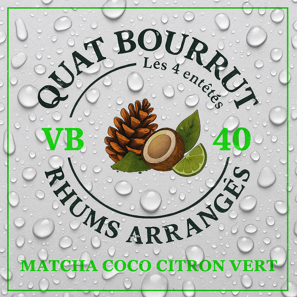 DISPONIBLE EN 2026 - Rhum arrangé Matcha Noix de coco & Citron vert – Une création artisanale raffinée et exotique