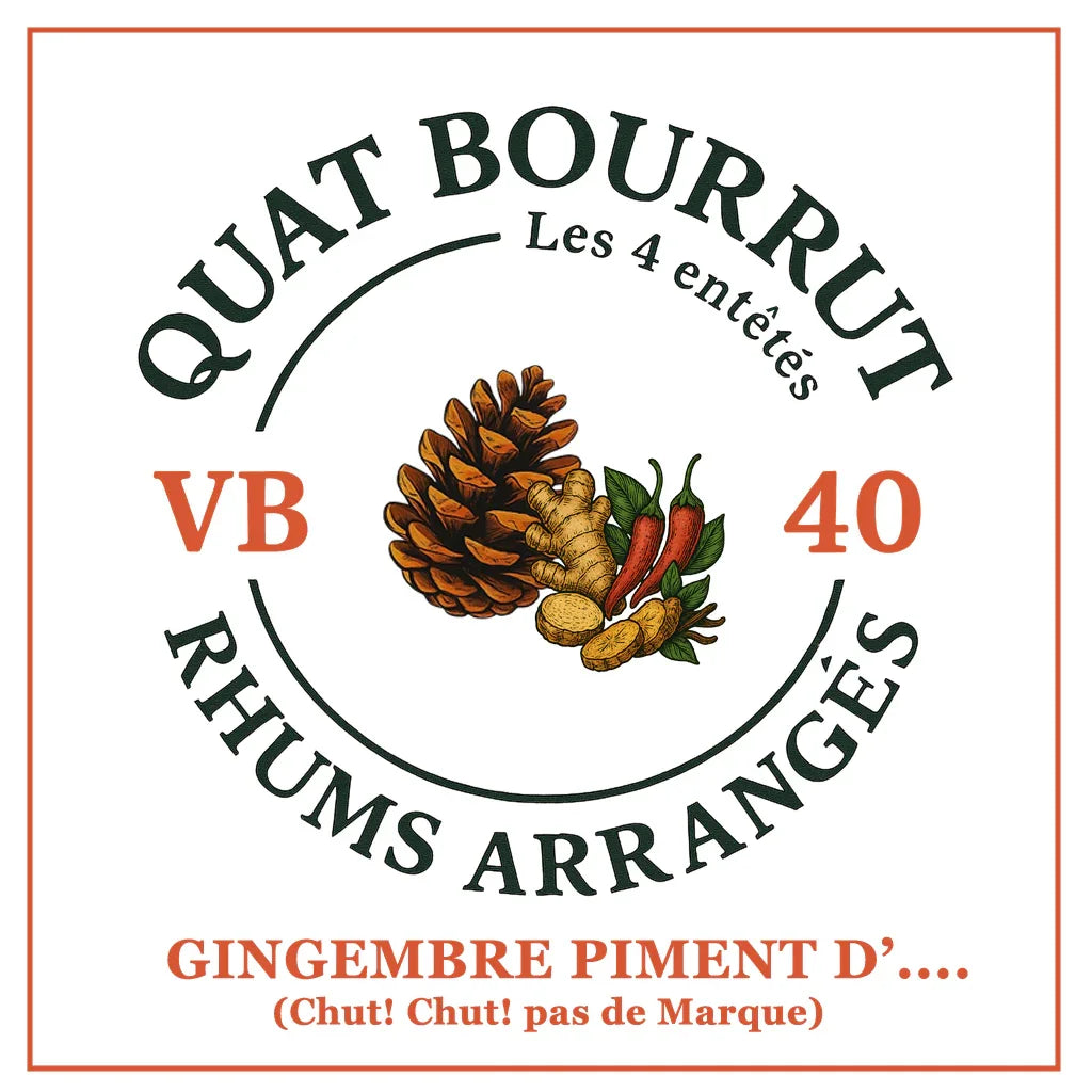 {{Rhum arrangé Gingembre Piment d'... ( Chut Chut pas de Marque ) Force, caractère et chaleur artisanale}} | Rhum Arrangé Quatbourrut..