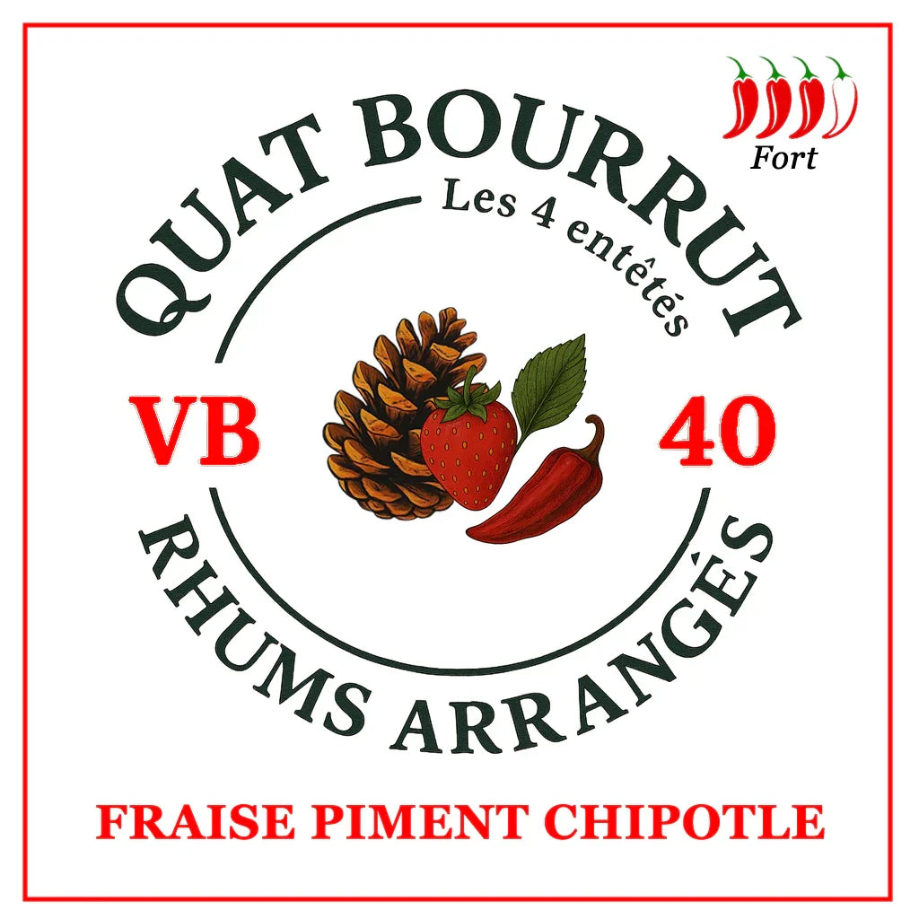 {{Rhum arrangé Fraise Piment Chipotle | Quand la gourmandise du fruit rencontre la puissance fumée des épices}} | Rhum Arrangé Quatbourrut..