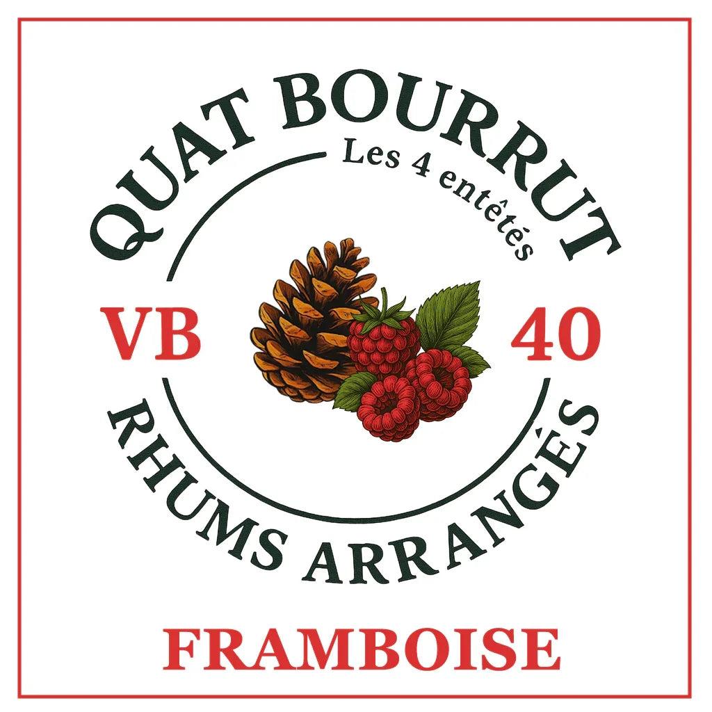 {{Rhum arrangé Framboise - Douceur fruitée et fraicheur acidulée}} | Rhum Arrangé Quatbourrut..