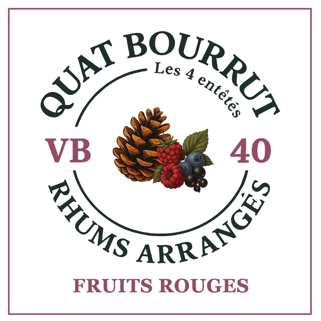 {{Rhum arrangé Fruits Rouges - Cassis, Myrtille & Framboise}} | Rhum Arrangé Quatbourrut..