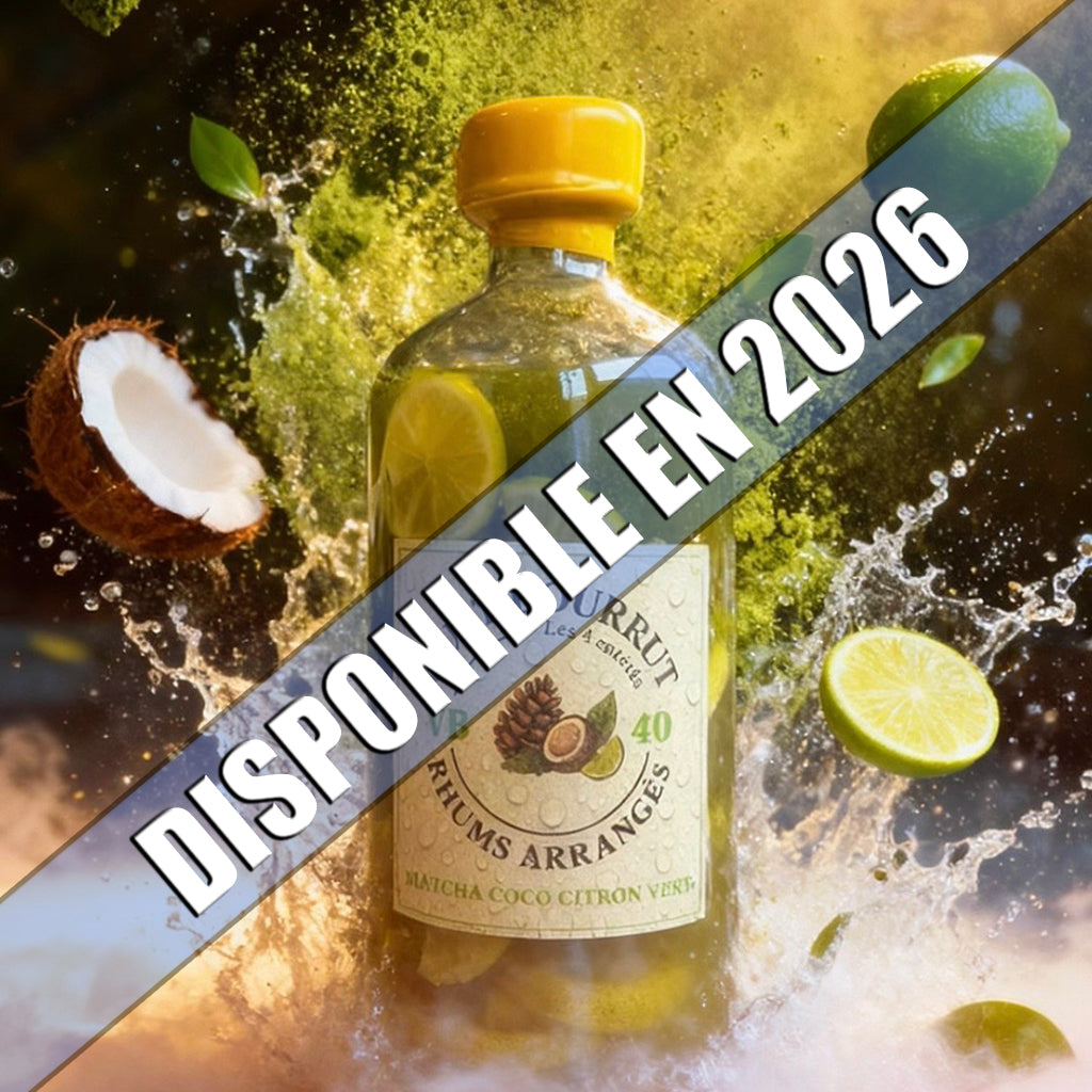 DISPONIBLE EN 2026 - Rhum arrangé Matcha Noix de coco & Citron vert – Une création artisanale raffinée et exotique