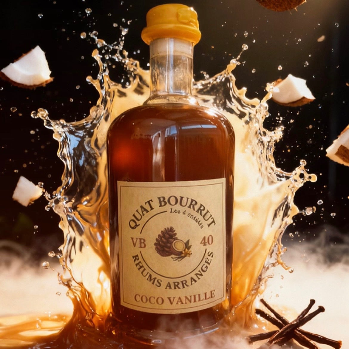 Rhum arrangé noix de Coco Vanille - Douceur tropicale et onctuosité artisanale