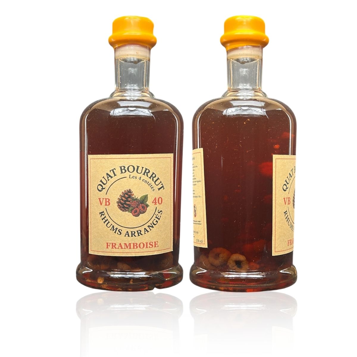 {{Rhum arrangé Framboise - Douceur fruitée et fraicheur acidulée}} | Rhum Arrangé Quatbourrut..