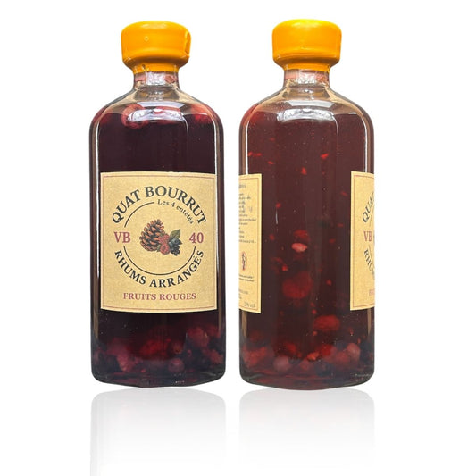 {{Rhum arrangé Fruits Rouges - Cassis, Myrtille & Framboise}} | Rhum Arrangé Quatbourrut..