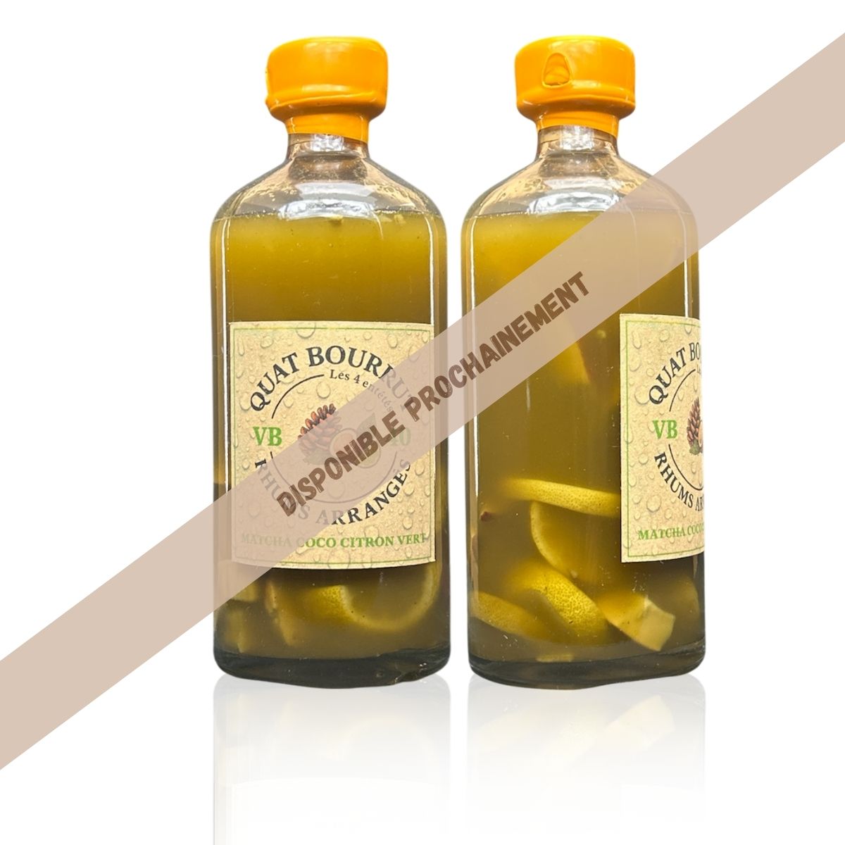 {{Rhum arrangé Matcha Noix de coco & Citron vert | Une création artisanale raffinée et exotique}} | Rhum Arrangé Quatbourrut..