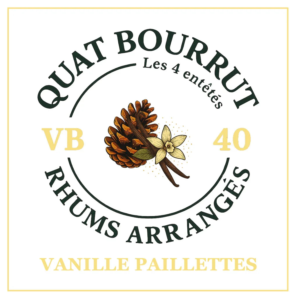 {{Rhum arrangé Vanille & Paillettes d'or -  Élégance, douceur et raffinement}} | Rhum Arrangé Quatbourrut..